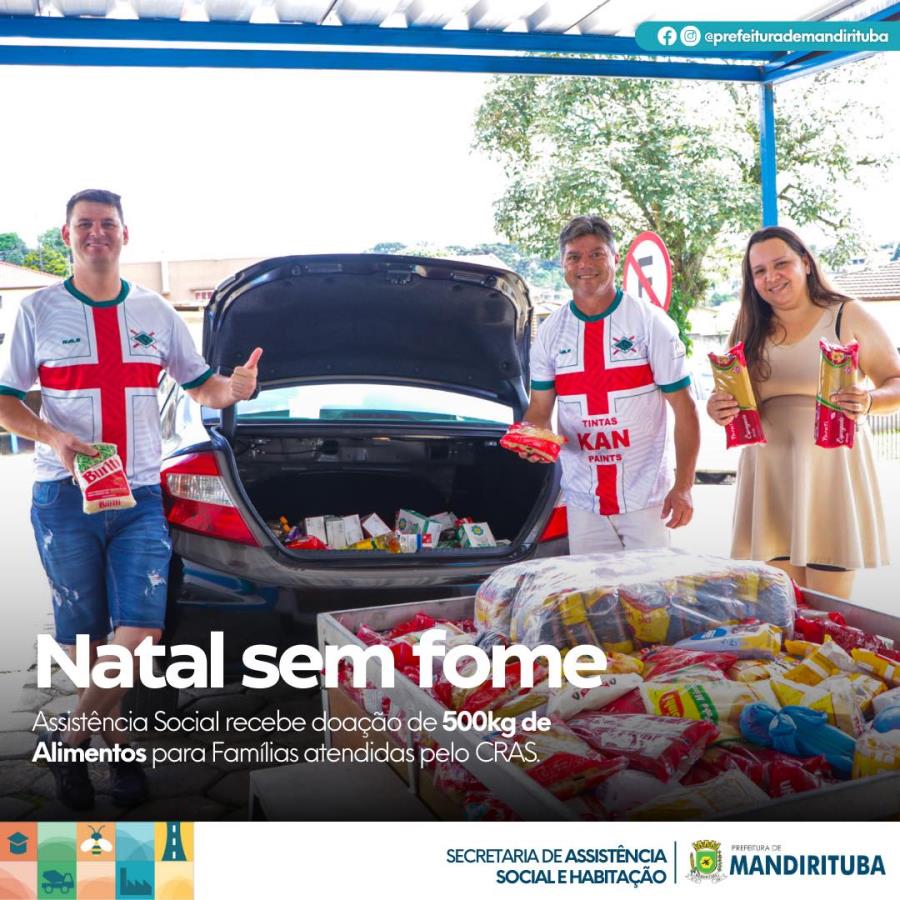 NATAL SEM FOME ASSISTÊNCIA SOCIAL RECEBE DOAÇÃO DE 500KG DE ALIMENTOS