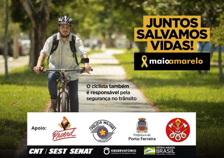 Domingo tem passeio ciclístico em comemoração ao Maio Amarelo de