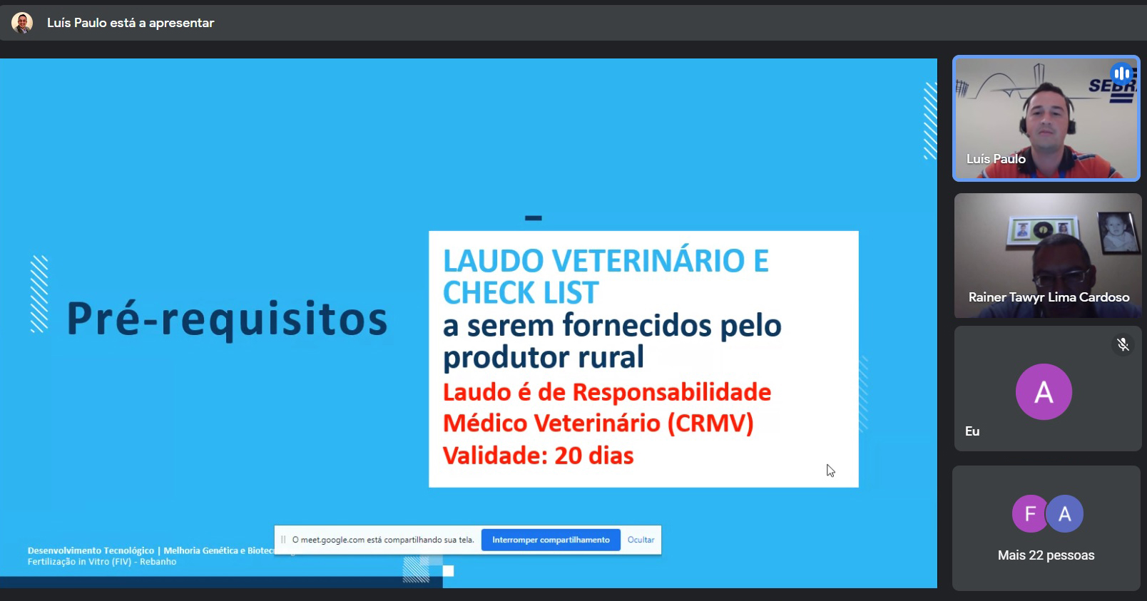 Sebrae apresenta projeto de melhoramento genético a produtores rurais de Itabirito e região