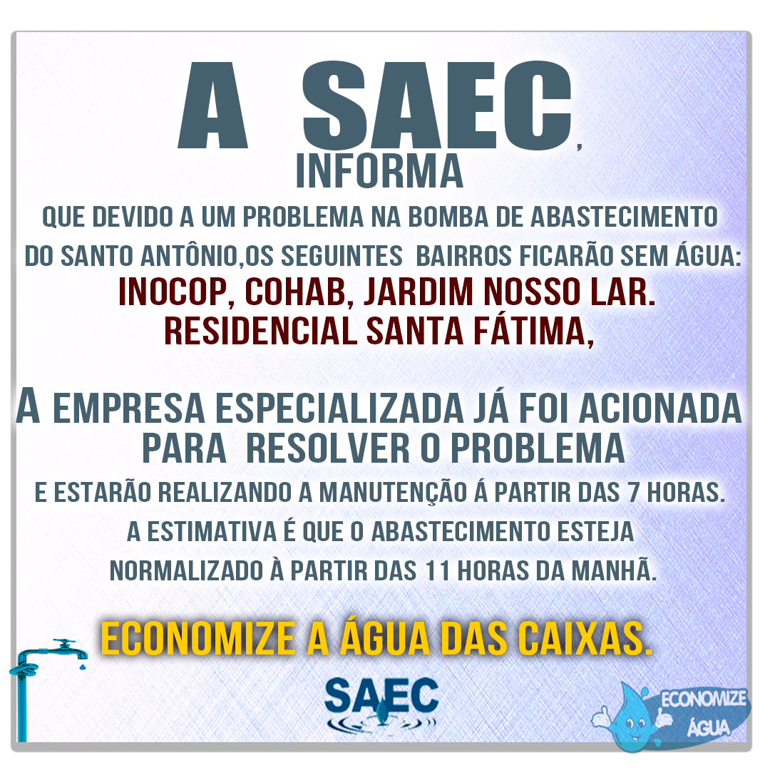 A SAEC, INFORMA ⚠️