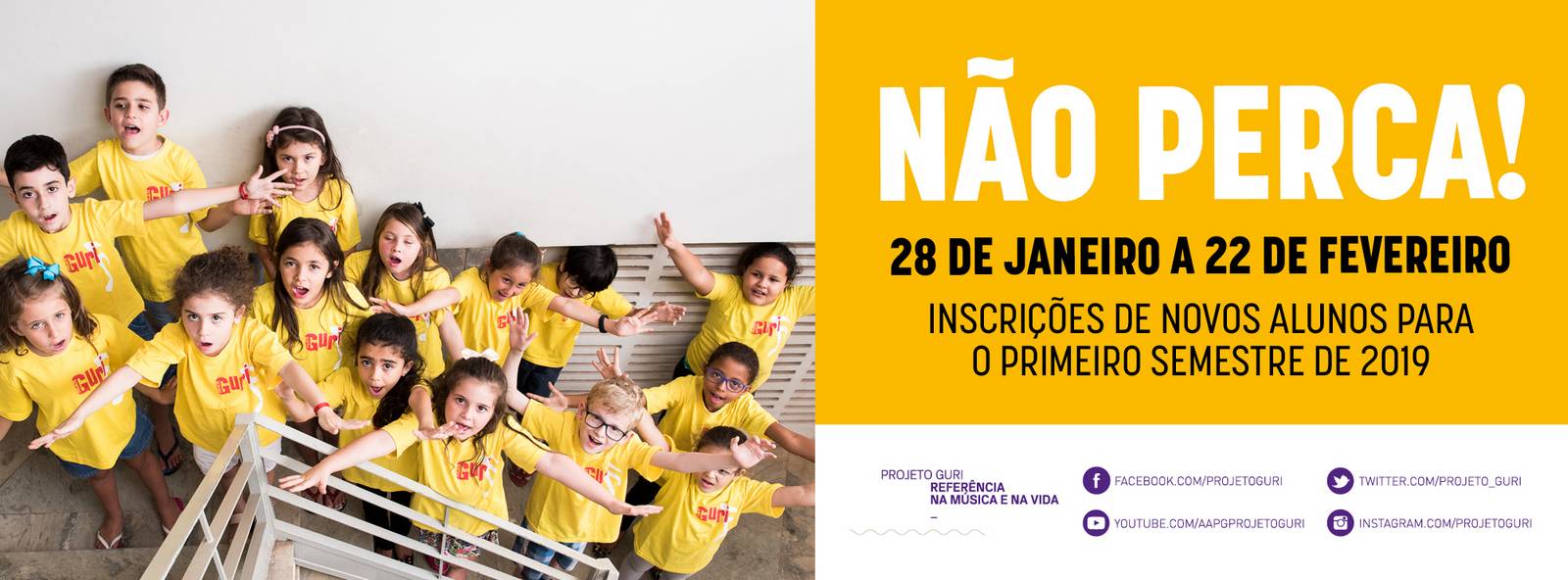 INSCRIÇÕES ABERTAS - PROJETO GURI