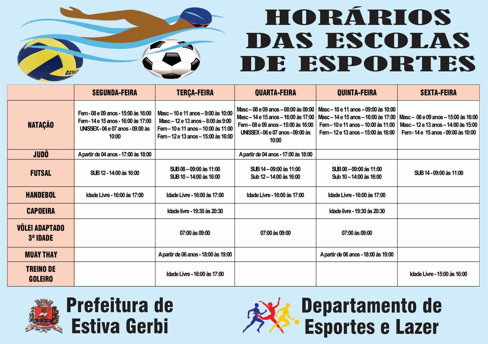 INSCRIÇÕES ABERTAS - MODALIDADES ESPORTIVAS