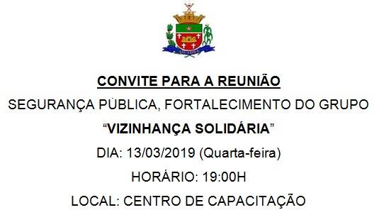 Convite Reunião - Vizinhança Solidária