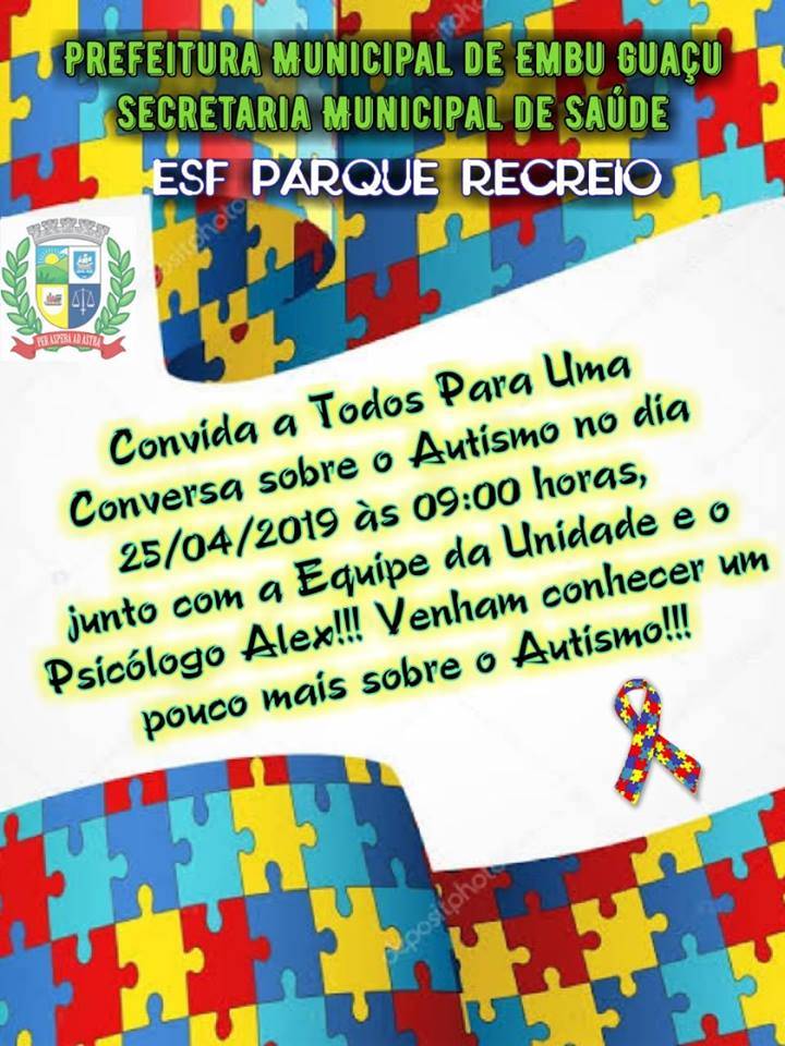 SECRETARIA MUNICIPAL DE SAÚDE CONVIDA A TODOS PARA UMA CONVERSA SOBRE O AUTISMO