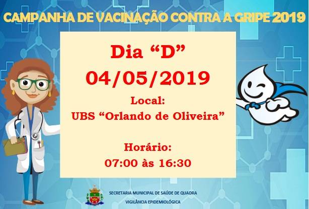 Quadra divulga Campanha Vacinação Contra a Gripe 2019