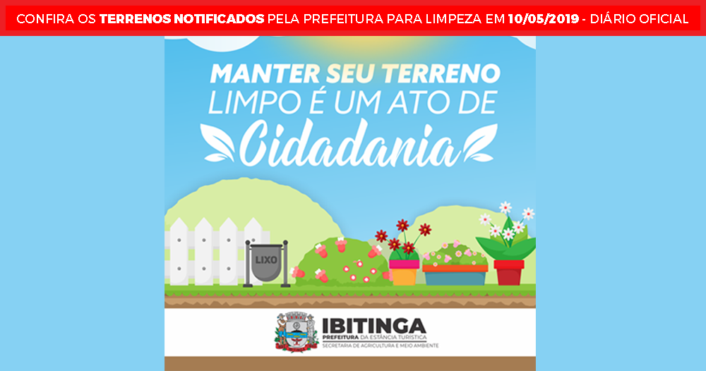 Notificações: atenção proprietários de terrenos