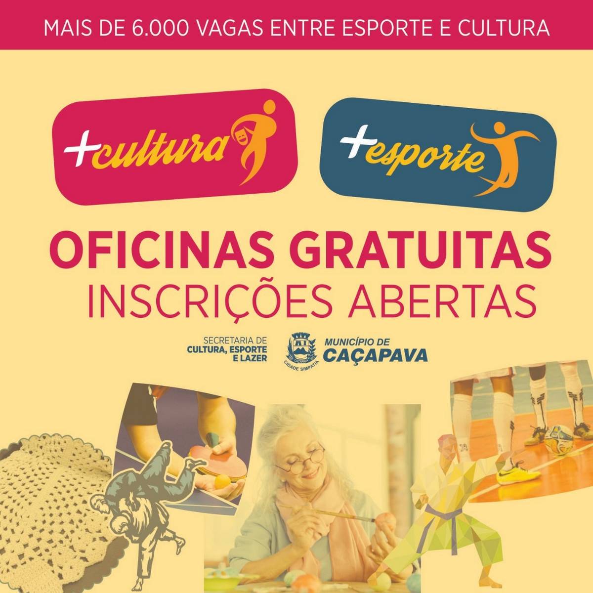 Prefeitura de Caçapava oferece 6.000 vagas em oficinas culturais e esportivas