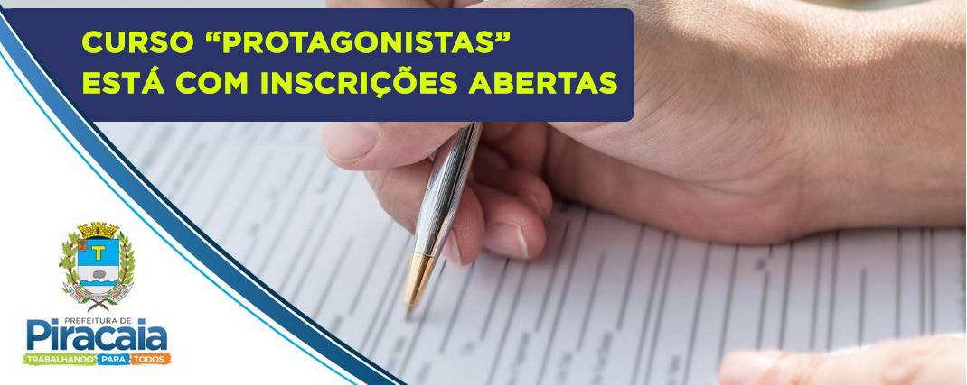 Inscrições abertas para o curso “Protagonistas”