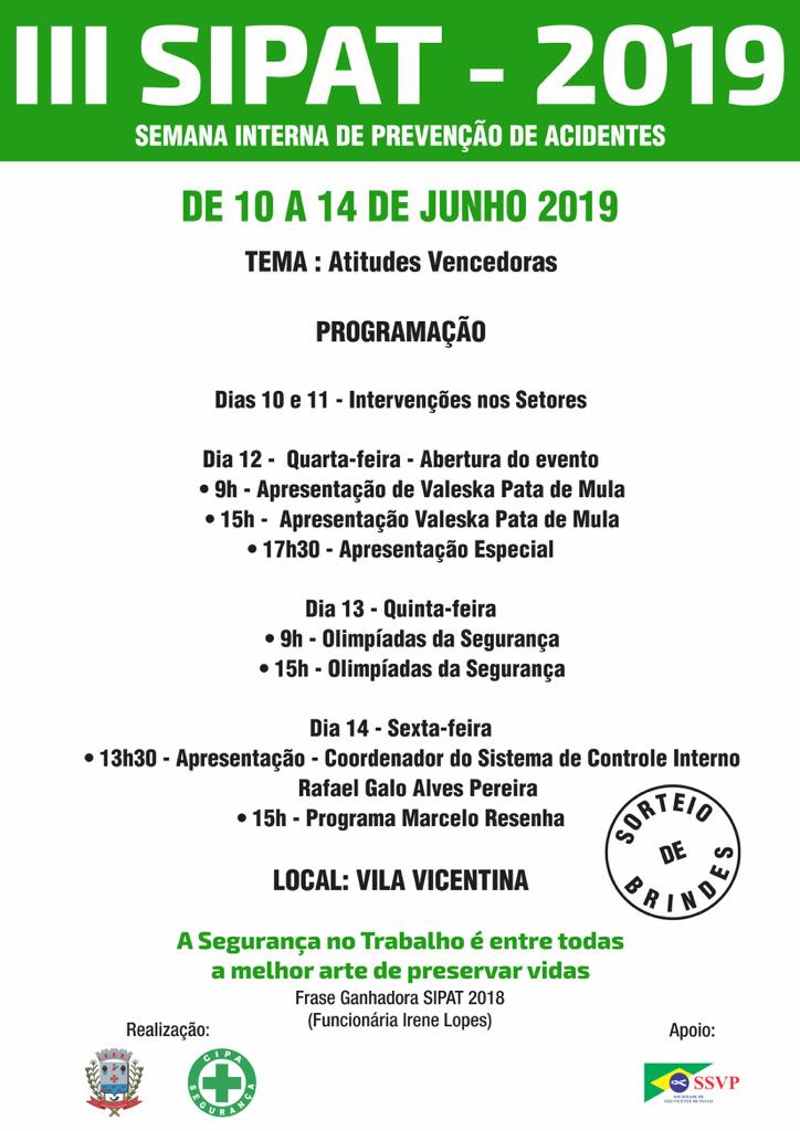 CIPA organiza a III SIPAT