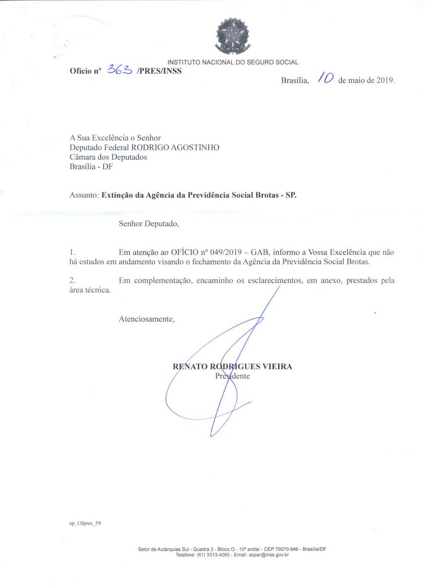 INSS afirma que não pretende fechar agência em Brotas