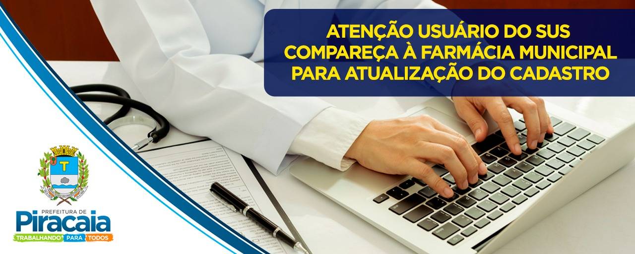 Atualize o cadastro na Farmácia Municipal