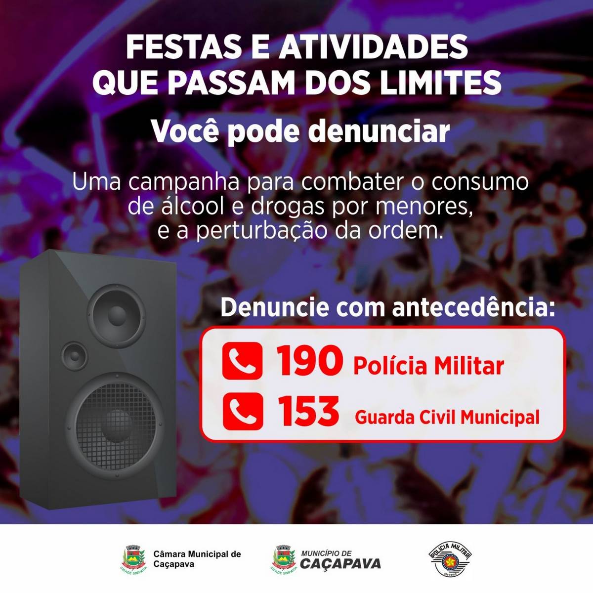Prefeitura lança campanha para denúncia contra festas que perturbam a ordem