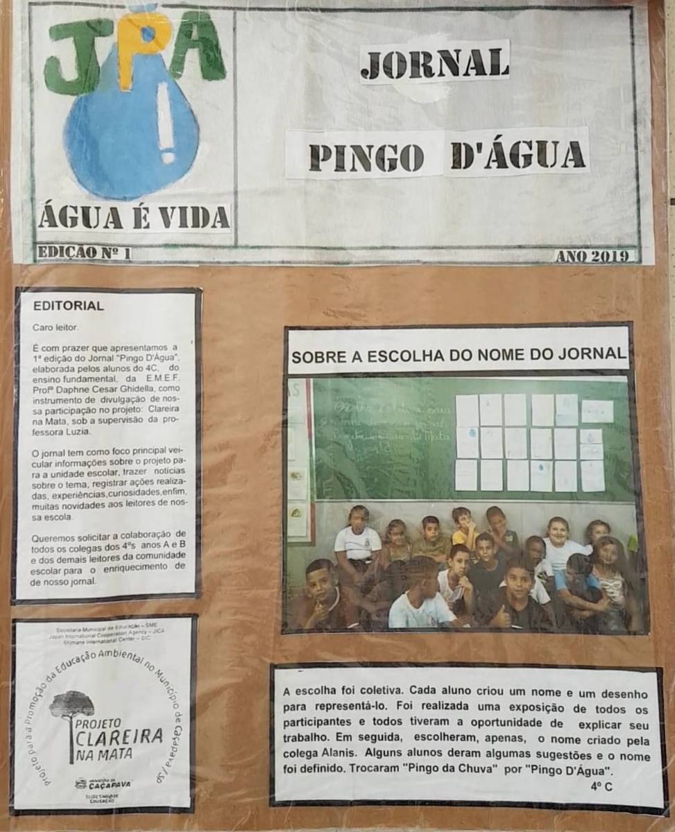 Alunos da escola Daphne registram projeto ambiental com elaboração de jornal