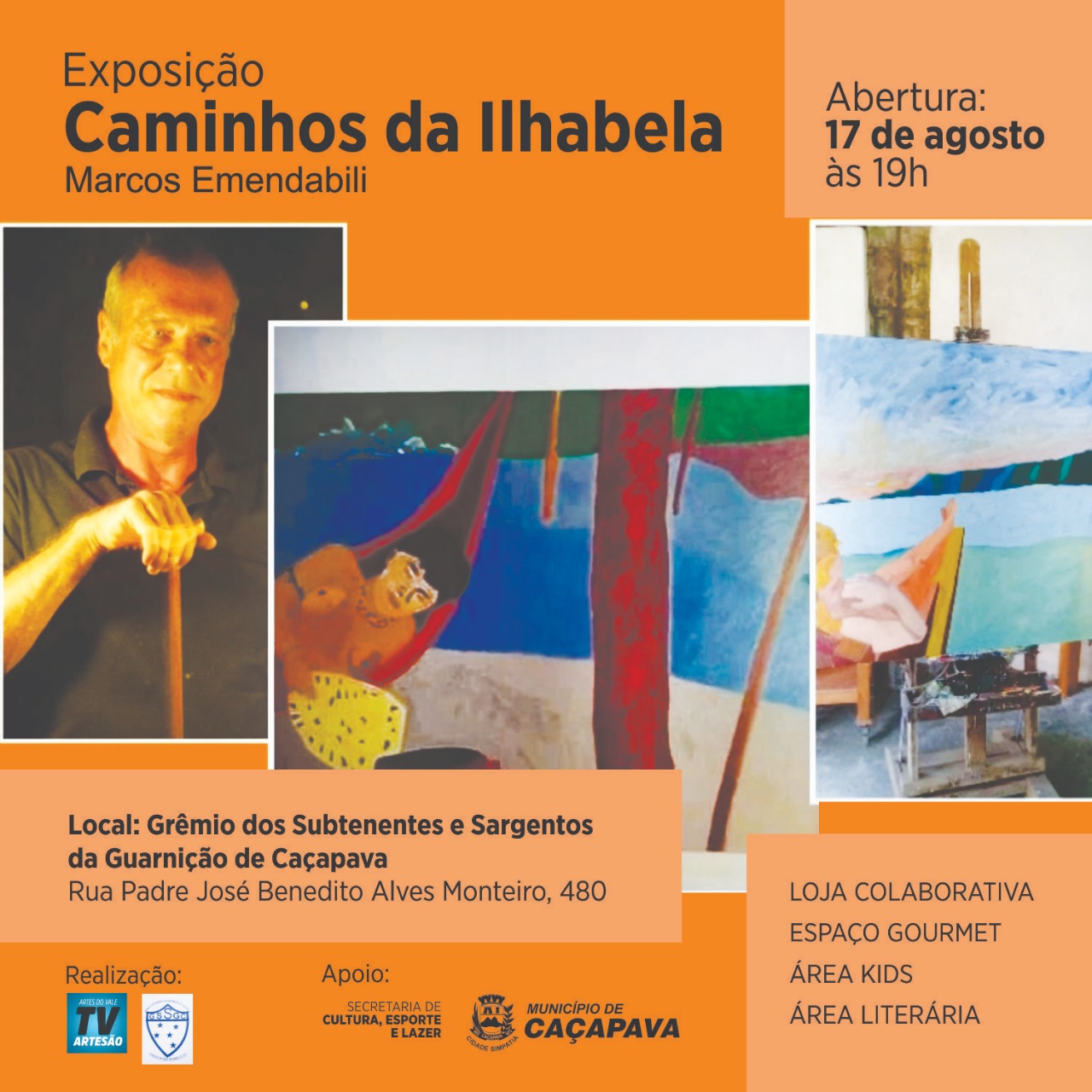 Evento reúne exposição de artes e loja colaborativa em Caçapava neste sábado