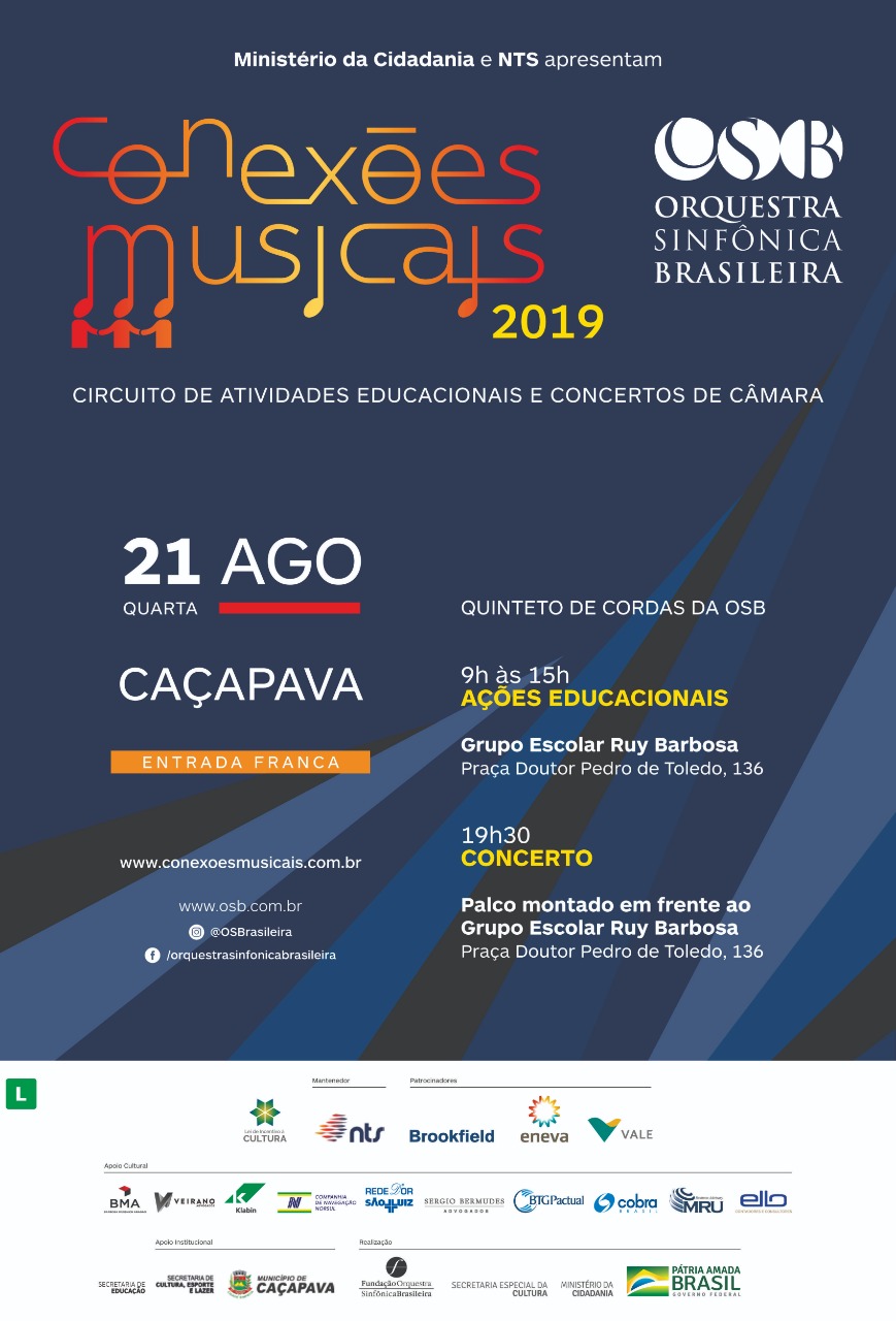 Caçapava recebe inscrições para workshop com músicos da Orquestra Sinfônica Brasileira