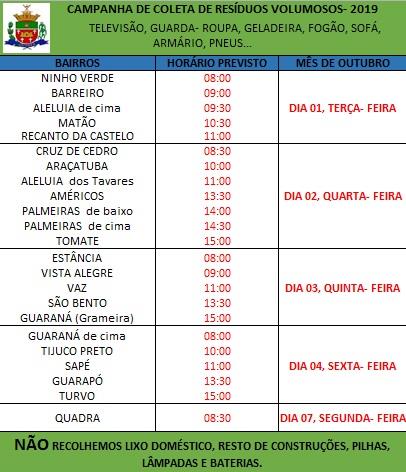 Operação Cata Treco do Meio Ambiente - 2º Semestre 2019