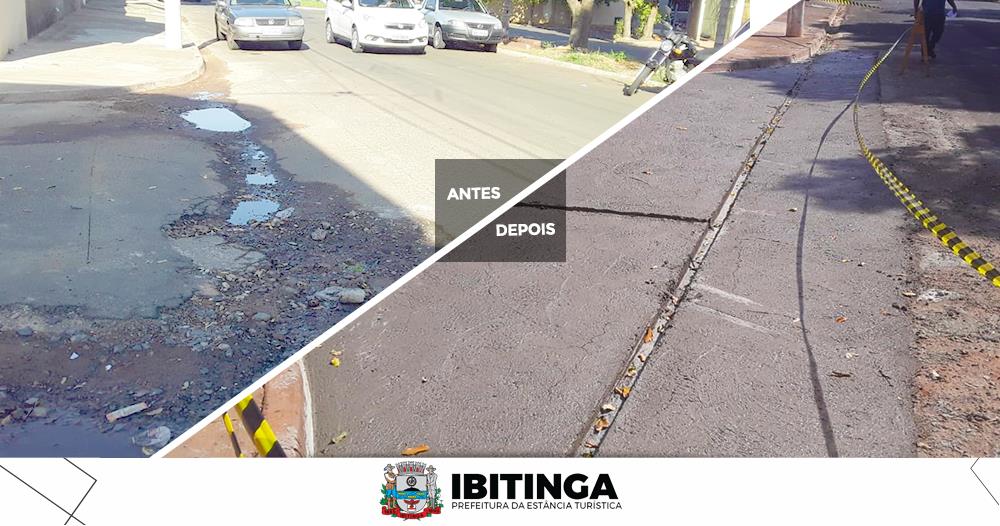 Ibitinga: prefeitura constrói mais uma canaleta em cruzamento de rua