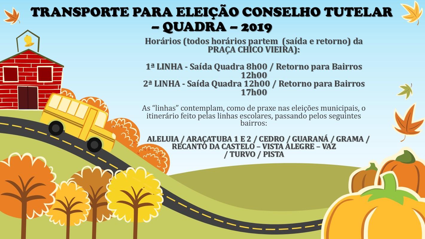TRANSPORTE ELEIÇÃO CONSELHO TUTELAR