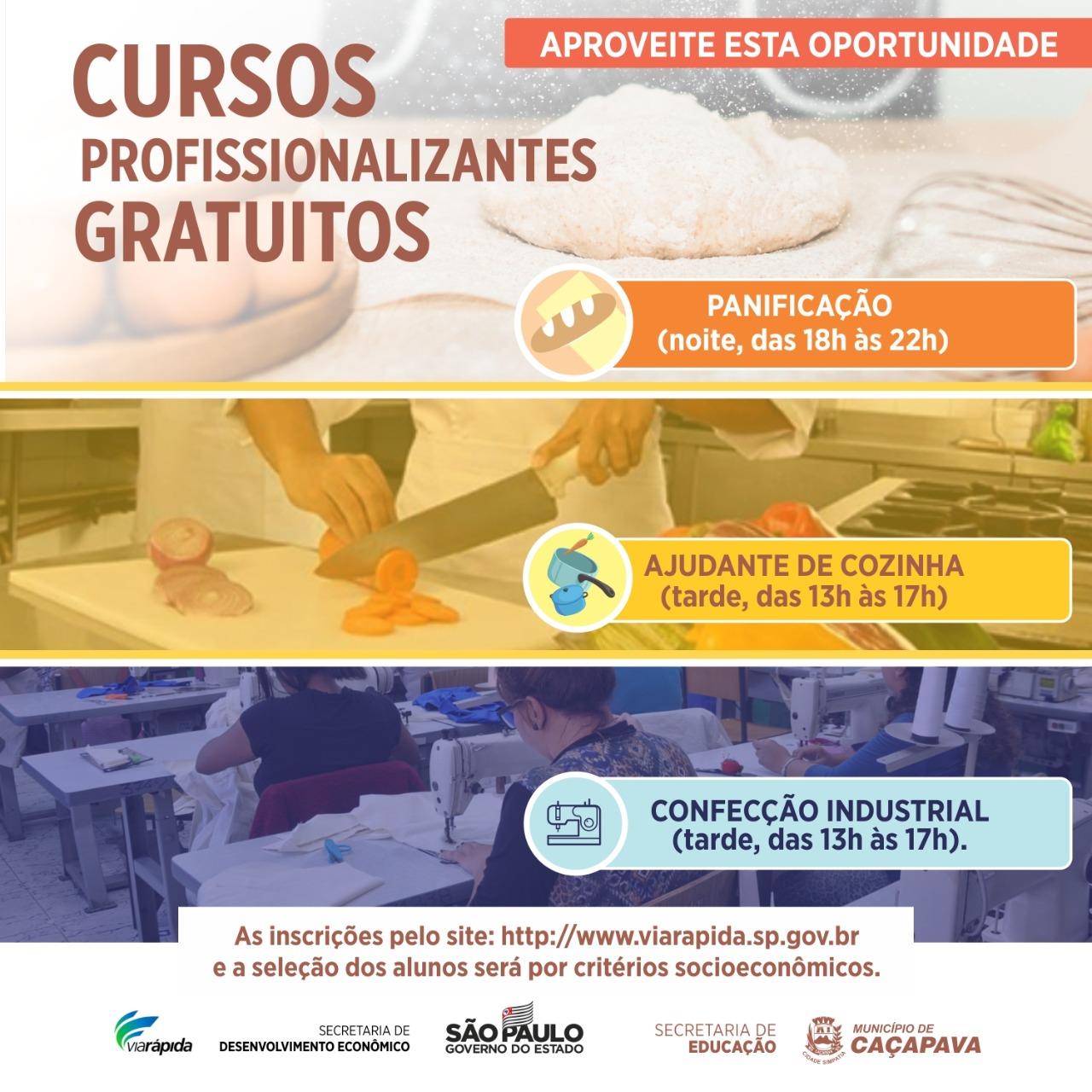 Prefeitura de Caçapava e programa Via Rápida oferecem 90 vagas em cursos gratuitos
