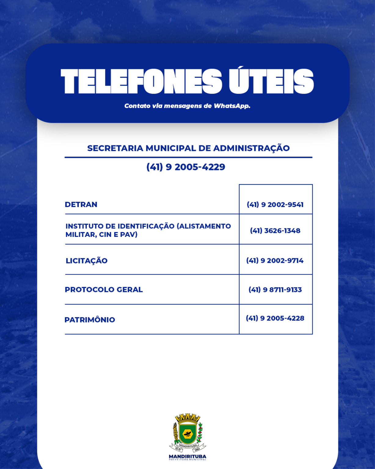 TELEFONES ÚTEIS