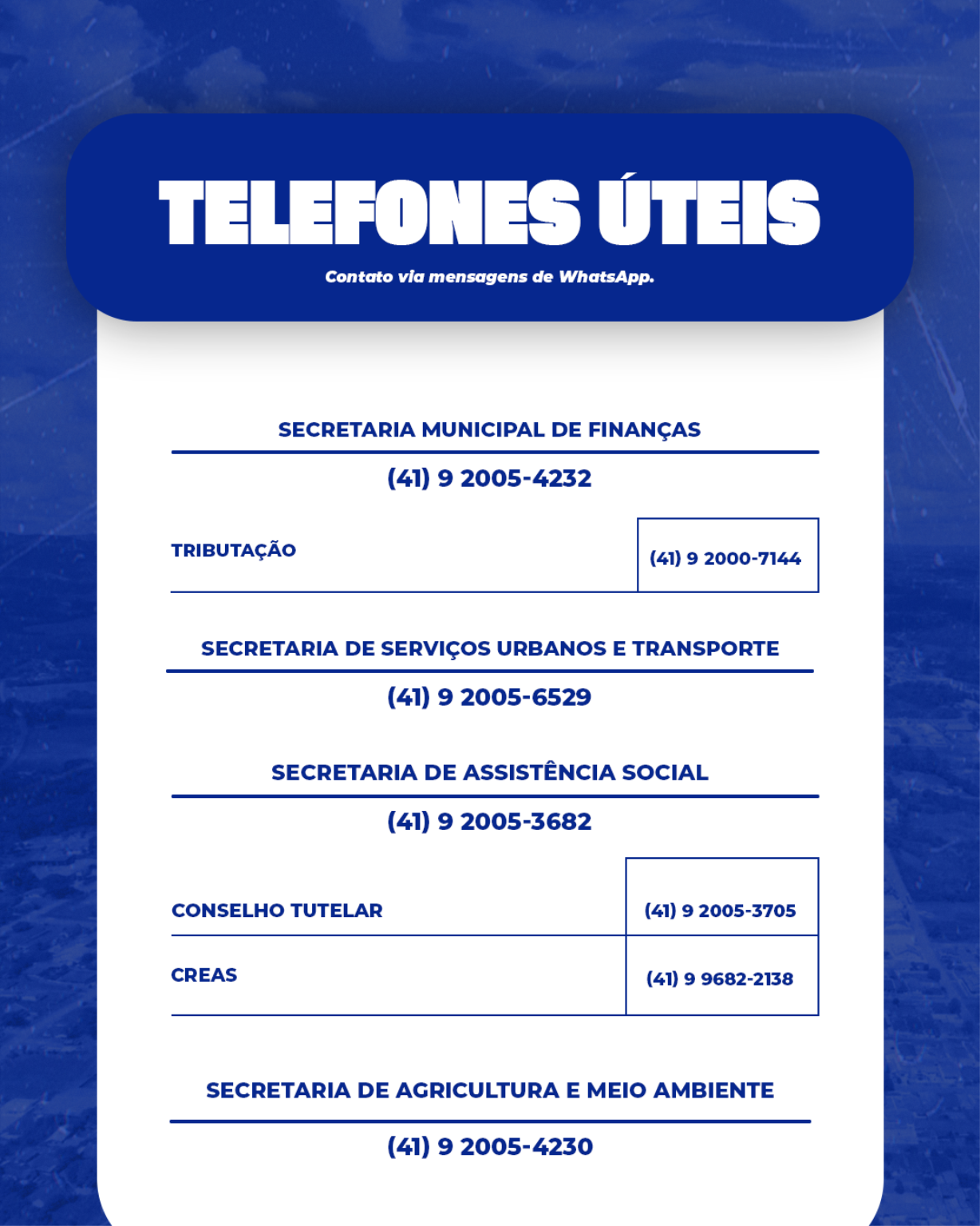 TELEFONES ÚTEIS