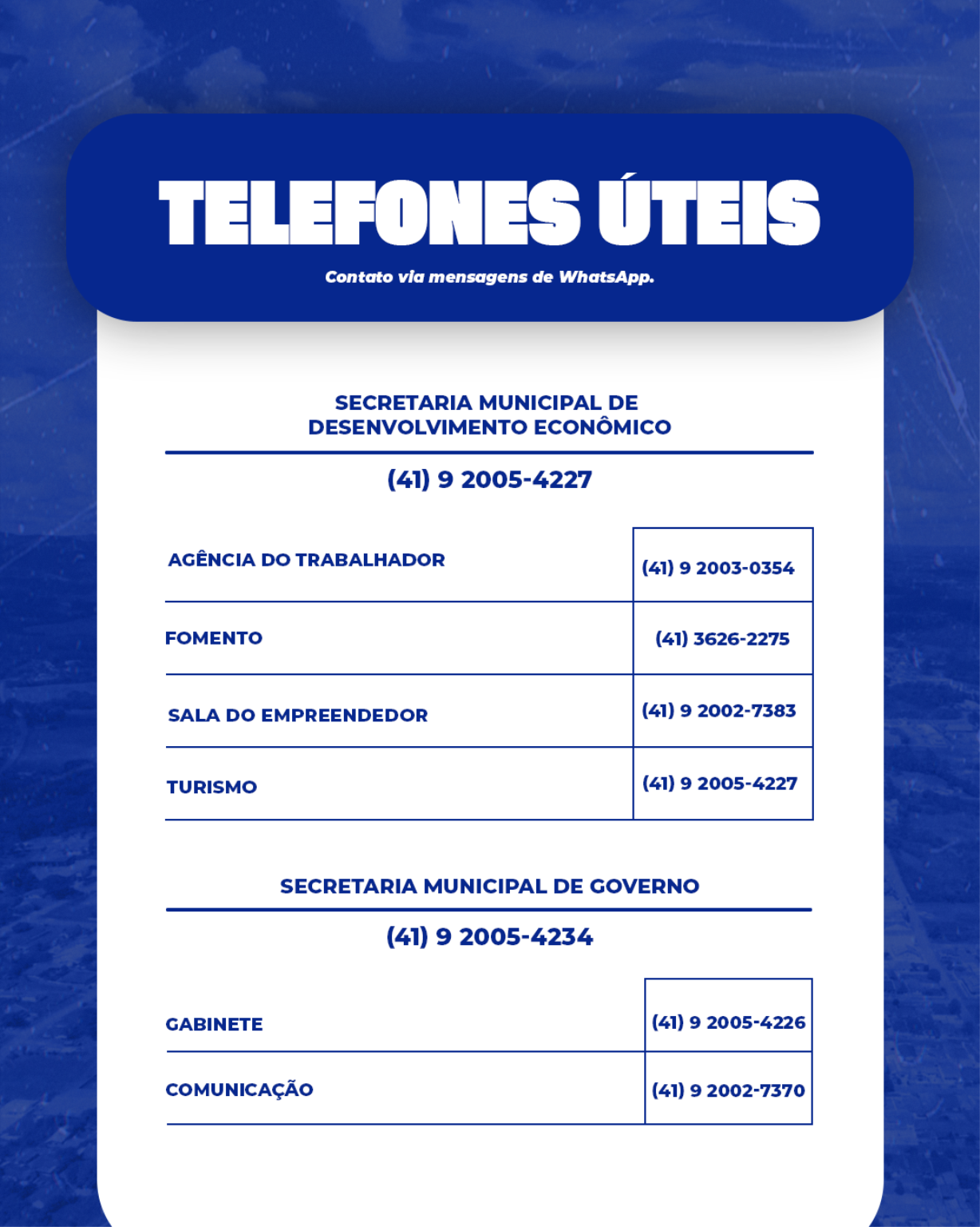 TELEFONES ÚTEIS