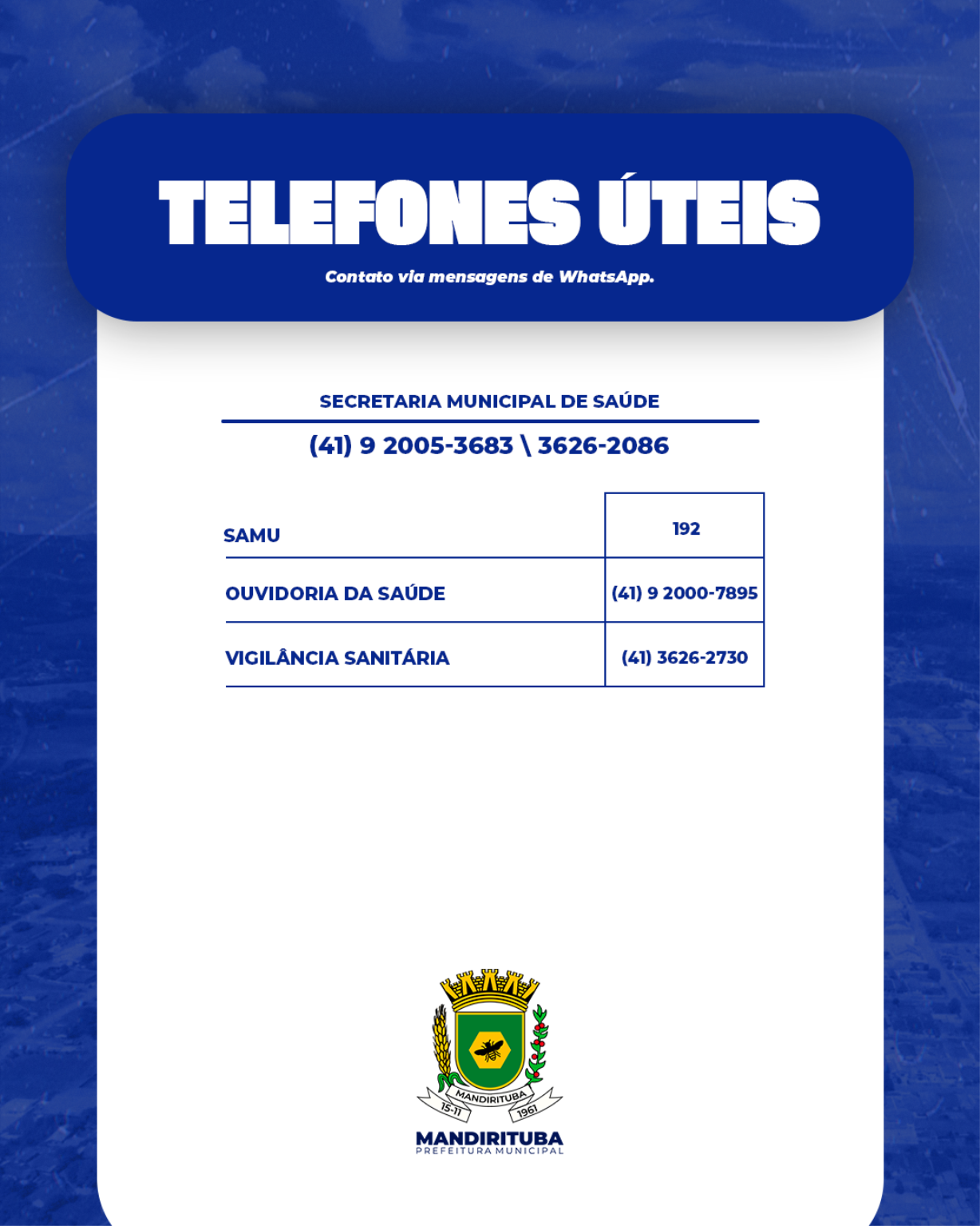TELEFONES ÚTEIS
