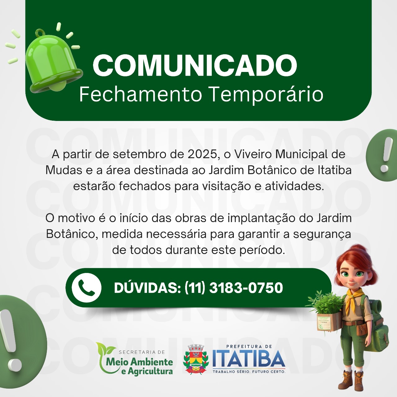viveiro fechado temporariamente