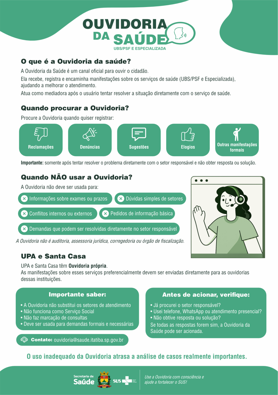 Cartilha Ouvidoria da Saúde