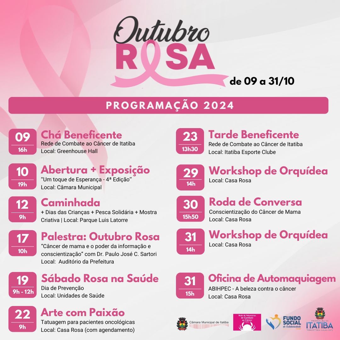 PROGRAMAÇÃO OUTUBRO ROSA 2024