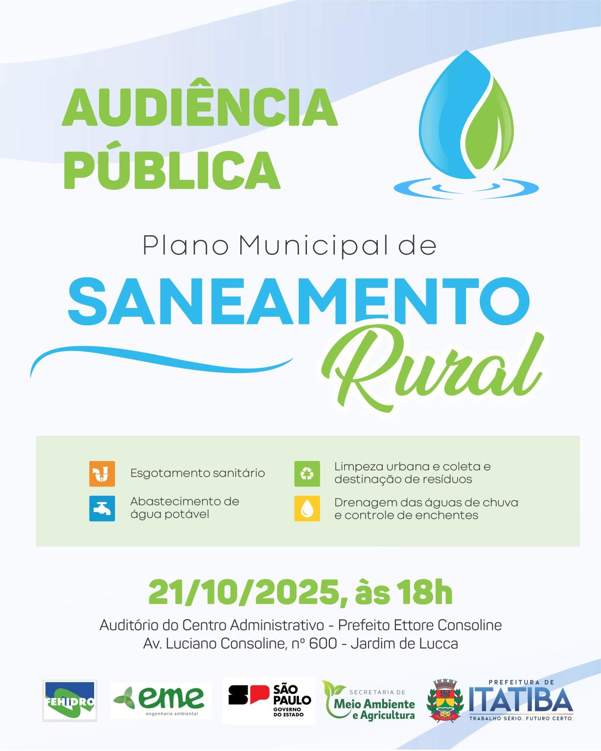 Audiência Pública - Plano Municipal de Saneamento Rural