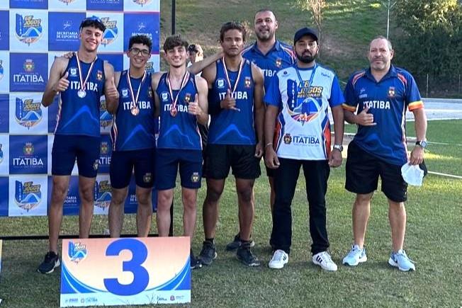 Revezamento 4 por 100m rende bronze para Itatiba no Atletismo - Divulgação PMI