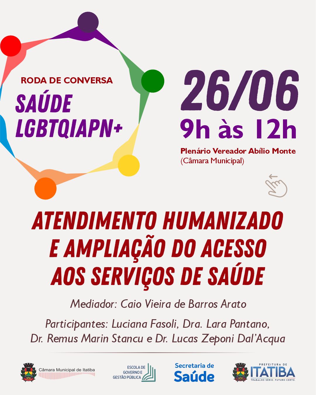 Roda de Conversa Saúde LGBTQIAPN+convite