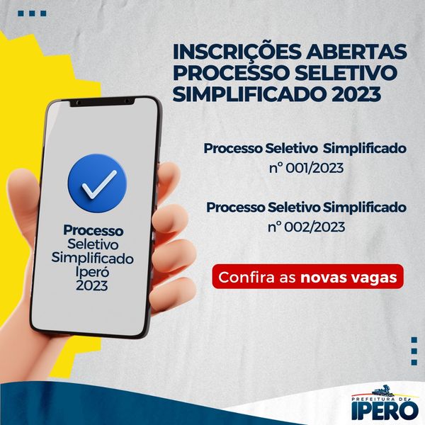 PROCESSOS SELETIVOS SIMPLIFICADOS 2023 - Prefeitura De Iperó