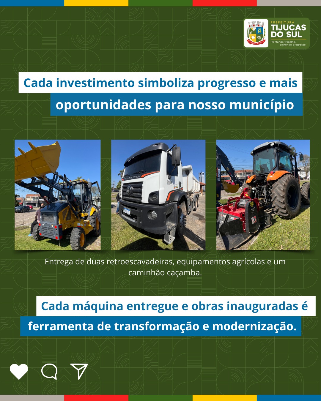 entrega de maquin&aacute;rios