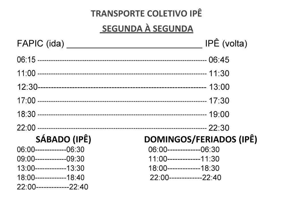 Horários de Ônibus - Prefeitura Municipal de Ipê