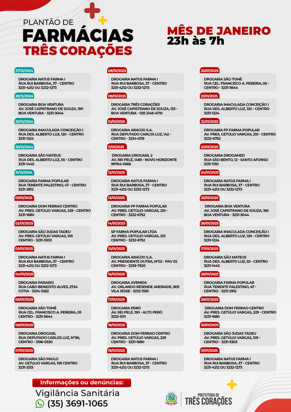 Plantão Farmácia - Janeiro - Completo