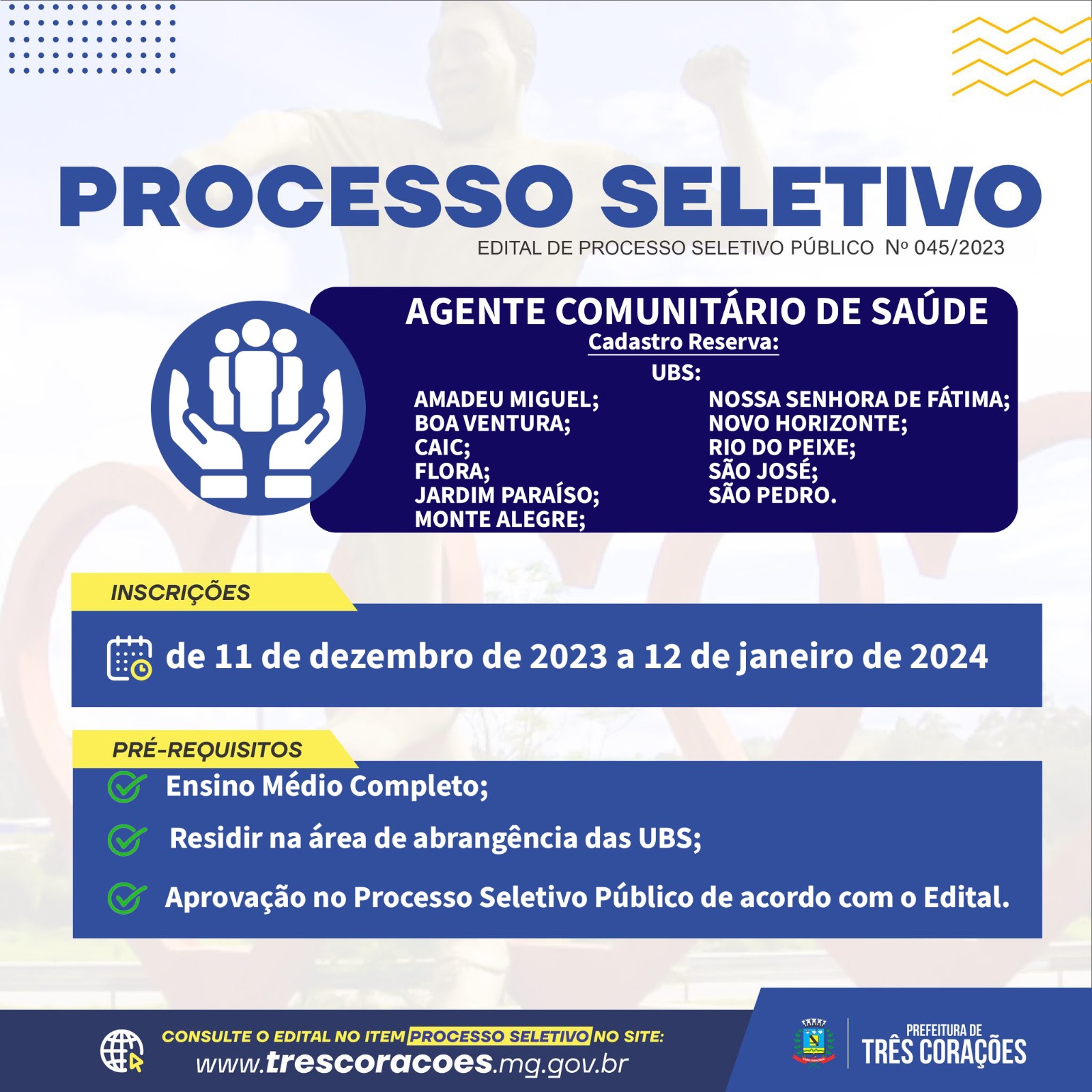 PROCESSO SELETIVO SIMPLIFICADO CADASTRO DE RESERVA- EDITAL Nº 003/2023 -  AGENTE COMUNITÁRIO DE SAÚDE - Prefeitura Municipal de Monte Belo - MG -  Prefeitura de Monte Belo - MG