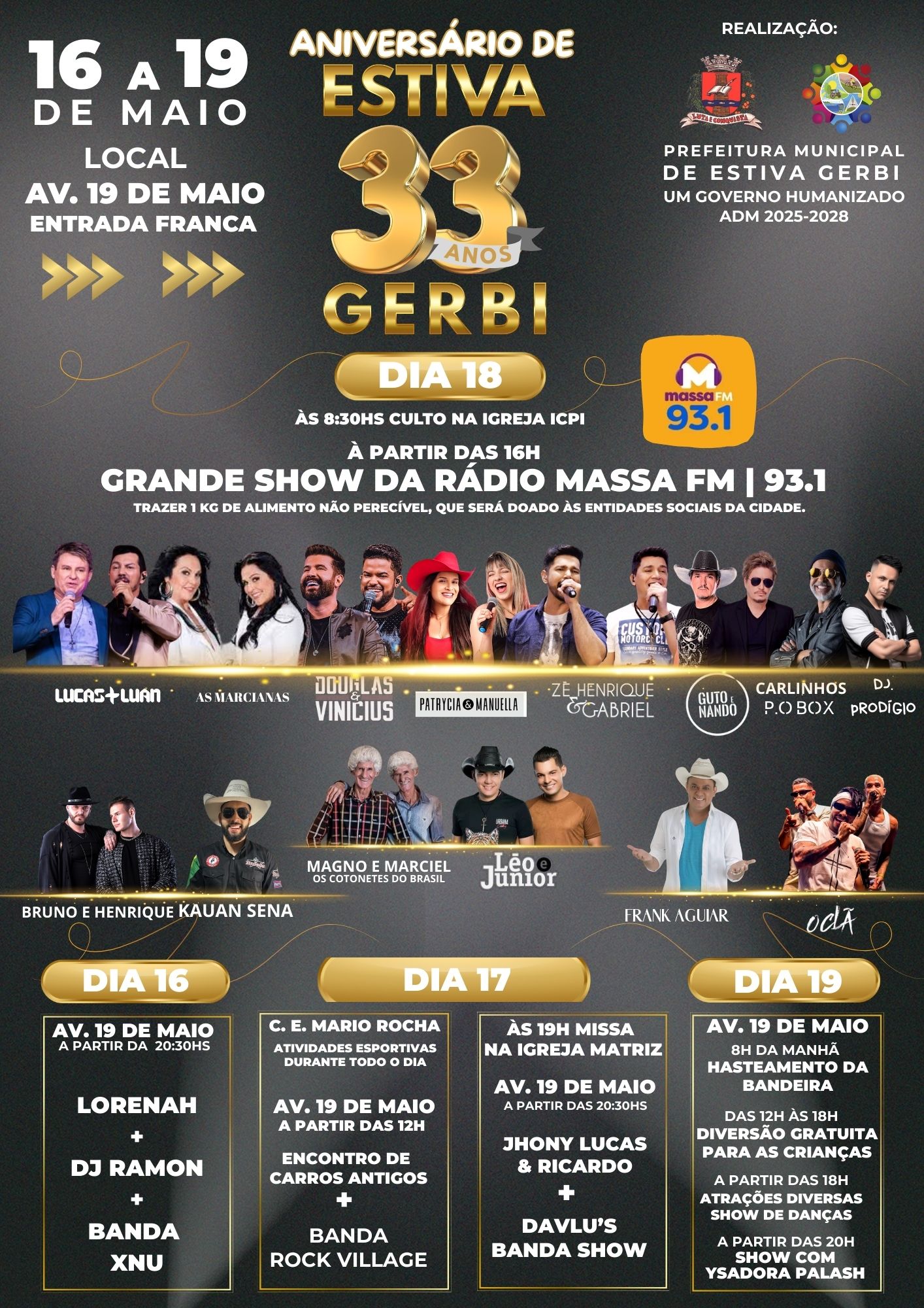 ESTIVA GERBI 33 ANOS - CARTAZ OFICIAL