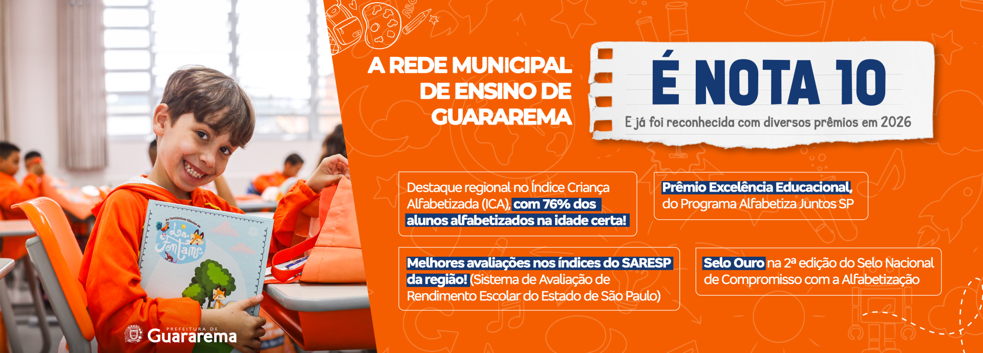 Educação de Guararema é nota 10