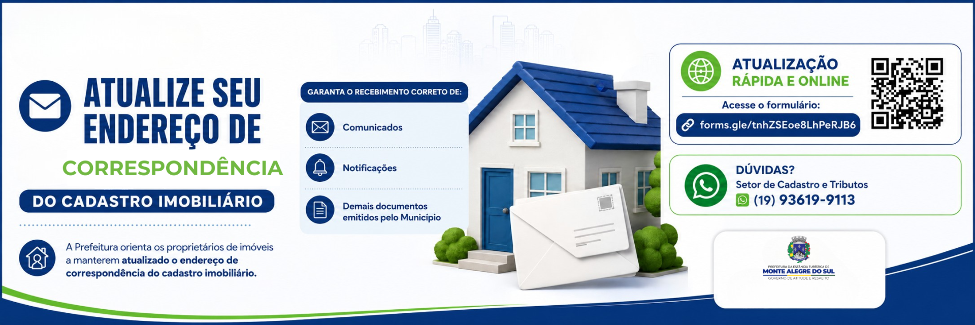 Prefeitura orienta proprietários a atualizarem endereço de correspondência do cadastro imobiliário