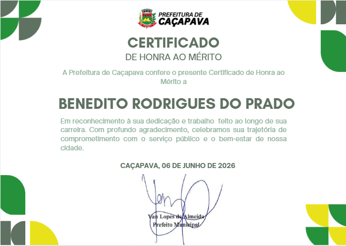 BENEDITO RODRIGUES DO PRADO MATR.6881 06.06.26