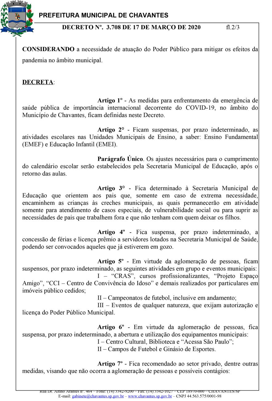 3.708 - Medidas emergênciais - Corona virus-2