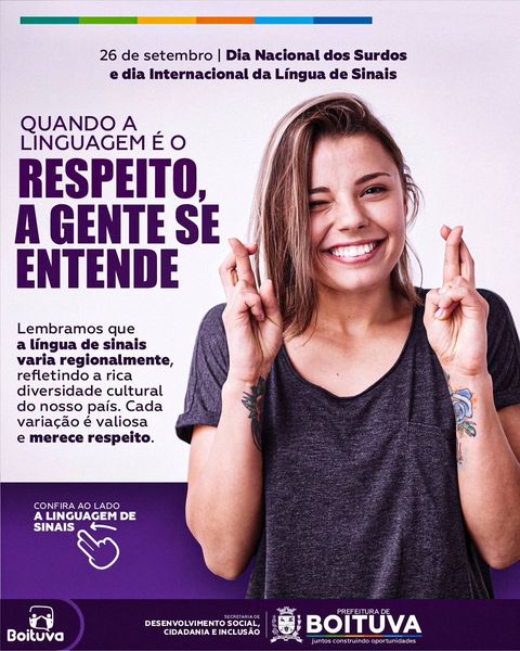 Hoje celebramos o Dia Internacional da Língua de Sinais! E dia 26