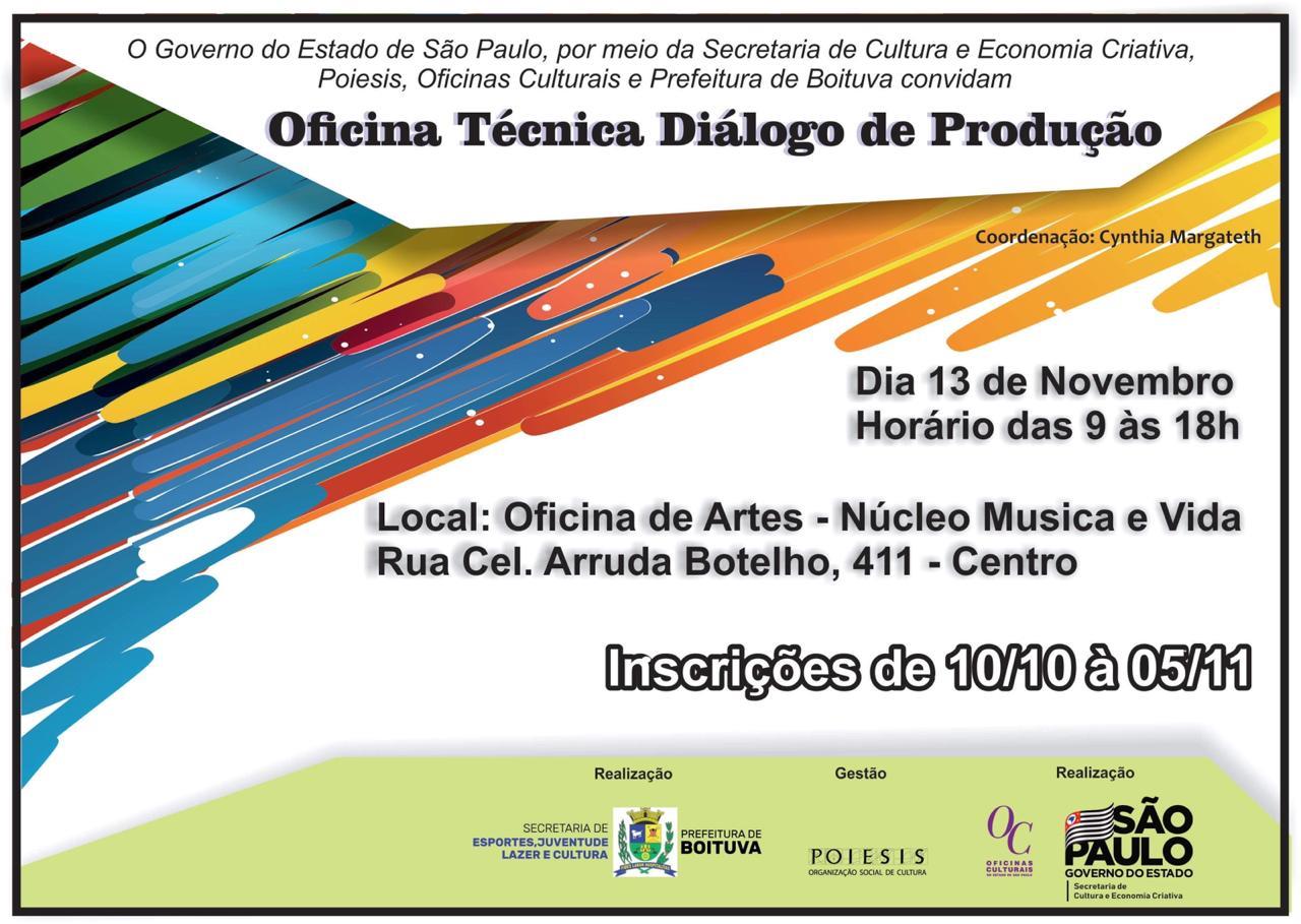 OFICINA DE DIÁLOGO DE PRODUÇÃO MUDA DE LOCAL