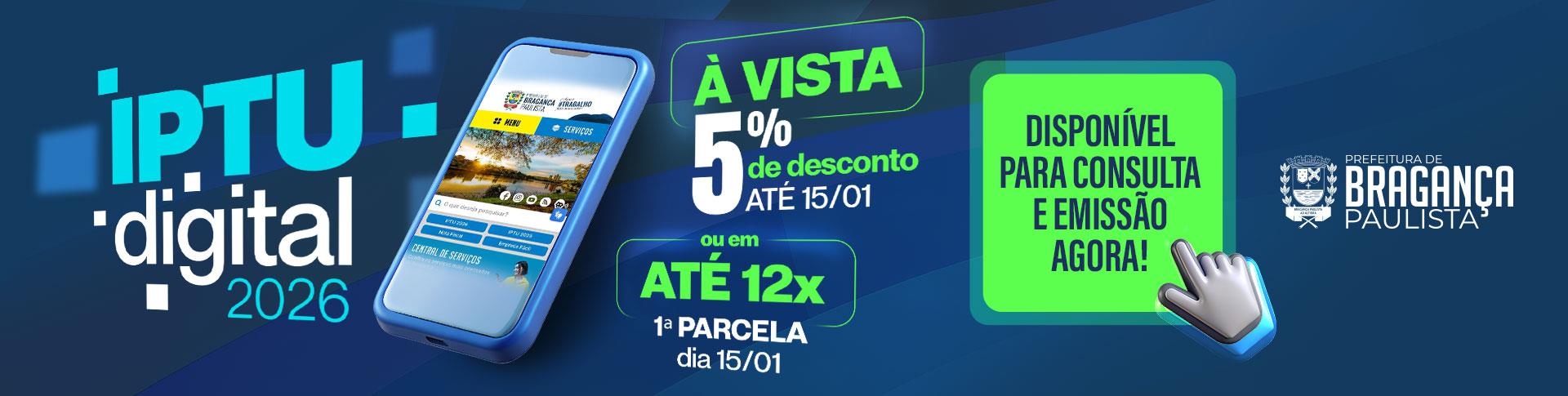Prefeitura disponibiliza guias do IPTU 2026 pela internet