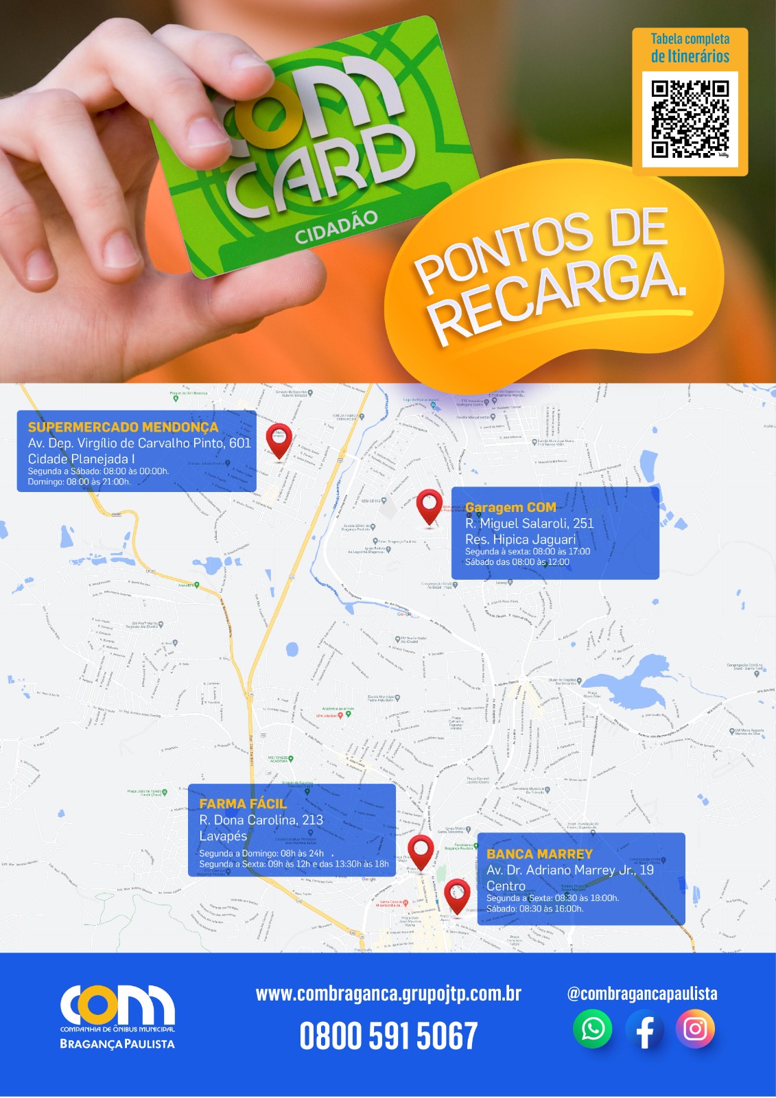 Novos pontos de atendimento para cart&otilde;es de transporte p&uacute;blico come&ccedil;am a funcionar em Bragan&ccedil;a Paulista (2)
