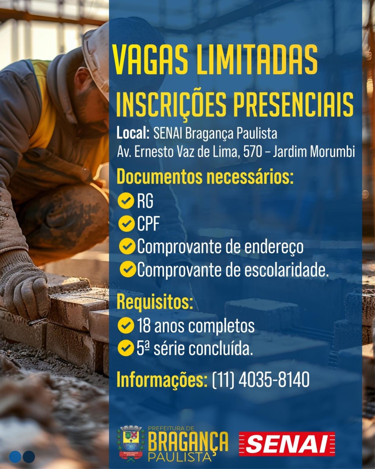 Prefeitura de Bragança Paulista e SENAI abrem inscrições para curs (1)