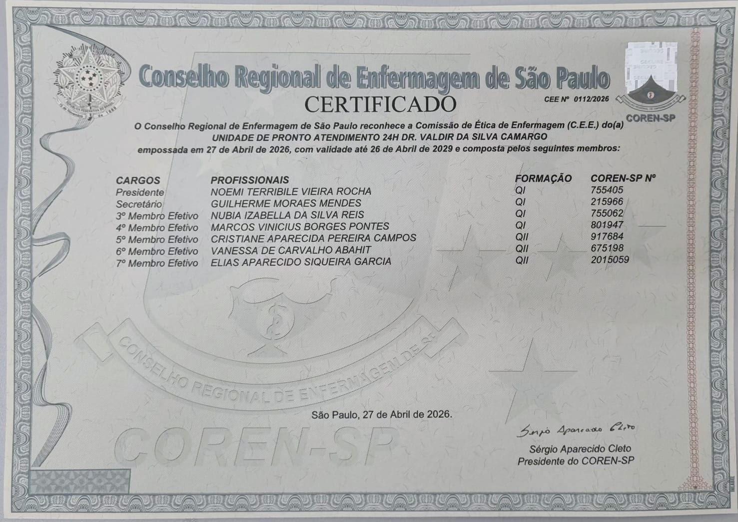 FOTO 2_COMISS&Atilde;O DE &Eacute;TICA DE ENFERMAGEM DA UPA VILA DAVI_28-04-2026