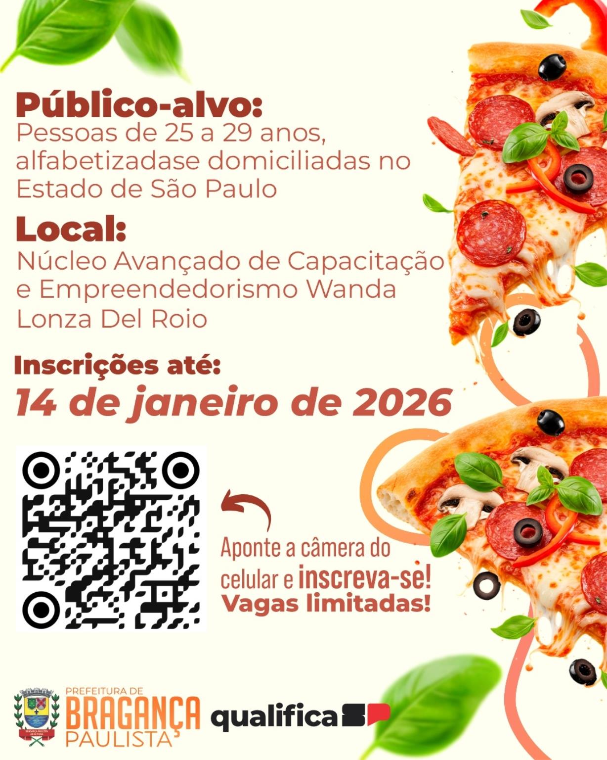 Inscri&ccedil;&otilde;es abertas para curso gratuito de preparo de pizza pelo Qualifica SP